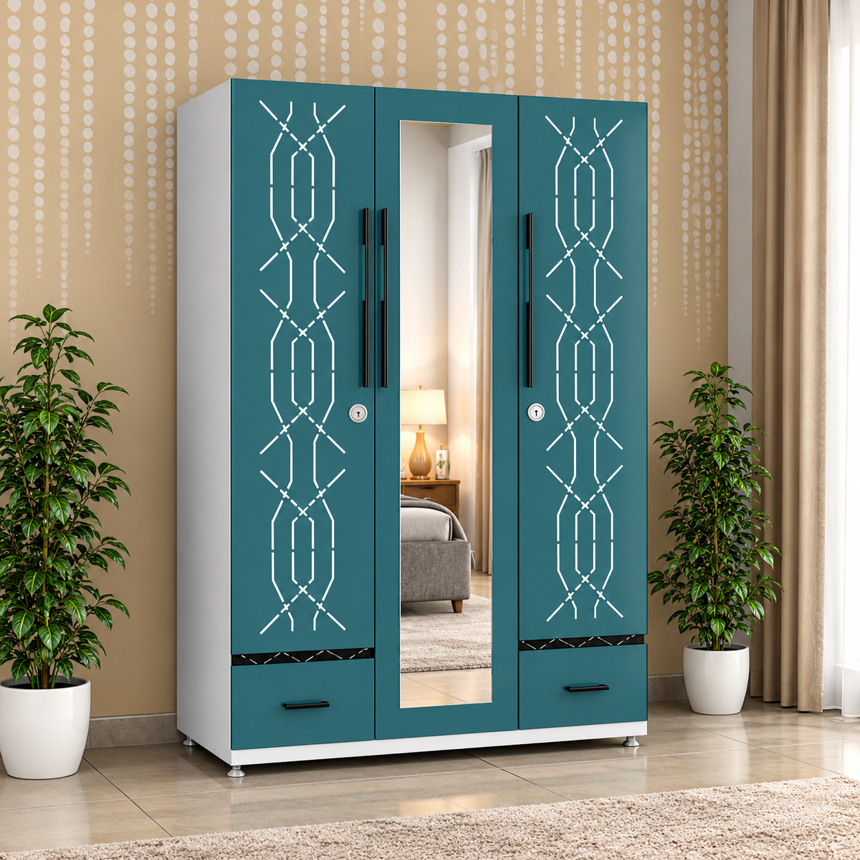 3004 Premium 3 Door Wardrobe with Mirror