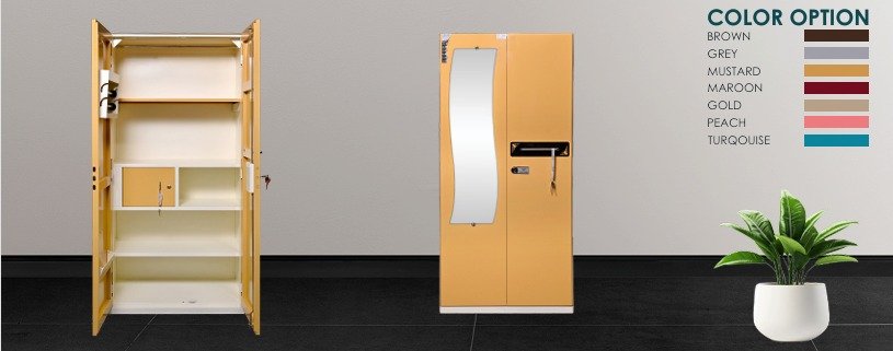 Premium 2 Door Steel Almirah with Mirror