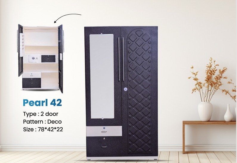 Pearl 42 2 Door Steel Almirah with Mirror